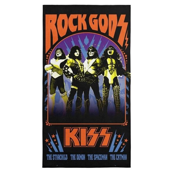 New Kiss Rock and Roll Gods Beach Bath Pool Gift Towel Band Gene Paul Tour NIP - Picture 1 of 2